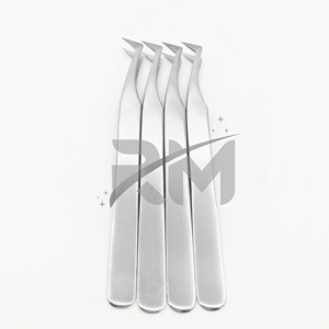 Pince à épiler RMI de qualité supérieure, à 90 degrés, pour extensions de cils volume, avec logo, pour la création de fans de cils en vison, à prise ferme - Product Image 4