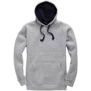 Sudadera con capucha informal extragrande personalizada de dos tonos con letras, tejida, suave y gruesa, al por mayor, lisa, tipo jersey. - Product Image 5