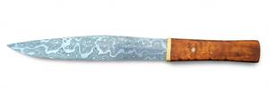 Outil utilitaire d'extérieur en acier damas à profil droit, fabriqué à la main, avec manche en bois - Product Image 5