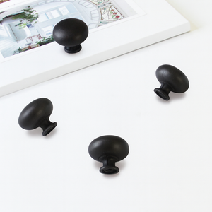 Factory Price Round Zinc Alloy <b>Knob</b> Hardware Materials Modern Matte <b>Black</b> Pull for Kitchen Cabinet Wardrobe Bathroom Vanity - Product Image 3