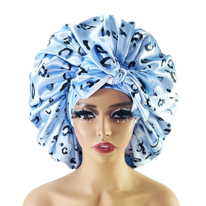 Nuevo Gorro de Dormir Casual de Satén de Seda Grande y Ajustable con Banda para Atar en la Cabeza y Borde Envolvente para Mujeres con Cabello Rizado o Trenzado - Product Image 4