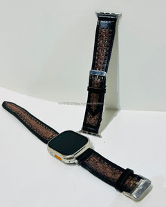 Western Style Handmade Real Genuine Tooled Leather <b>Smart</b> <b>Watch</b> <b>Band</b> Strap Personalized Top Sale Custom Cowboy Unisex <b>Watch</b> <b>Bands</b> - Product Image 2