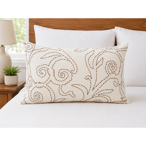 Luxury Embroidered 100% Linen <b>Cushion</b> <b>Cover</b> | Bird & Botanical Decorative Throw Pillow <b>Cover</b> Decorative Throw Pillow <b>Cover</b> - Product Image 5