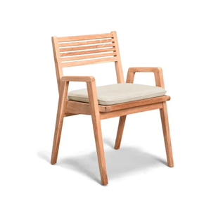 Outdoor <b>Garden</b> Set Furniture Crafted from Kiln Dried Teak Wood with Natural Finish Dining <b>Table</b> and Armchairs - Product Image 2