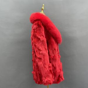 Man Real Fox Fur Collar Custom Style <b>Men</b> Winter <b>Coat</b> <b>Long</b> Red Color <b>Men</b> Fox Fur Bomber Jacket - Product Image 2