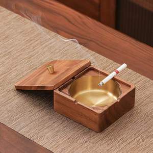 Eco-Friendly American Style Classic Wooden Handmade Customized Shape Tabletop <b>Ashtray</b> for Smoking Cigars Cigarettes Decorative - Product Image 3