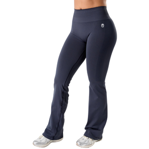 Pantalon évasé taille ultra haute sans coutures pour femme, coupe sculptée, extensible, compressif, style bootcut, pour le sport et le yoga - Product Image 1