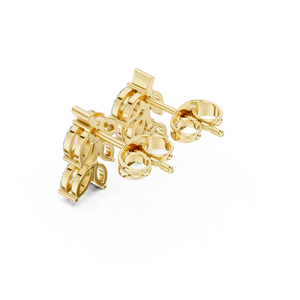 Boucles d'oreilles exclusives en or jaune 14 carats avec diamants de laboratoire taille marquise éthérée, certifiées GRA, bijoux de créateur, vente en gros, export - Product Image 4
