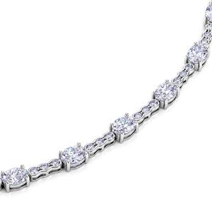 Pulsera de lujo con eslabones tipo tenis de plata S925 sin níquel, con moissanita de corte ovalado y baguette, engaste de garra y moissanita de eternidad completa - Product Image 5