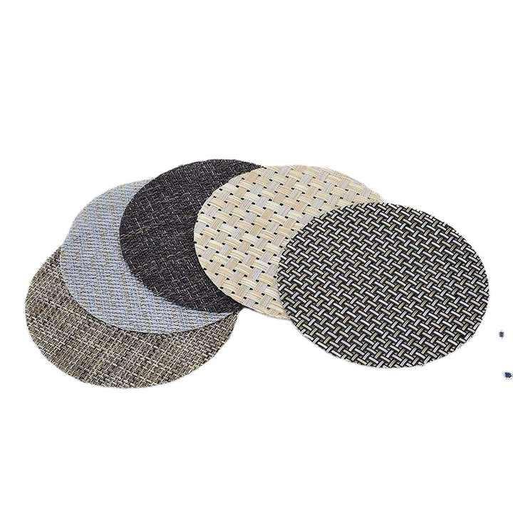 Wholesale Simple Style Round Woven Placemats And Coffee Coasters