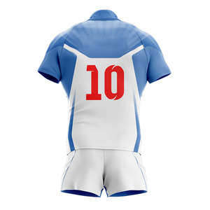 Uniformes de Rugby Personalizados con Logotipo, Transpirables, Unisex, de Manga Corta, 100% Poliéster, Conjunto de Camiseta y Pantalones Cortos de Rugby - Product Image 3