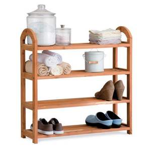 Organizador de zapatos de madera de diseño único para la sala de estar con patrón decorativo y base estable - Product Image 5
