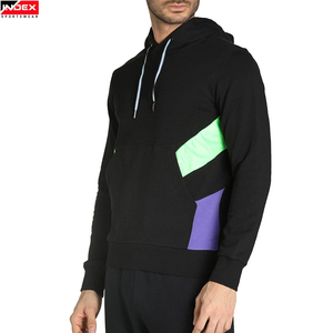 Sudadera con Capucha para Hombre INDEX SPORTSWEAR, Diseño Color Block, Corte Regular, Estilo Deportivo Otoñal, Negro, Verde, Morado, Tejido de Punto - Product Image 1