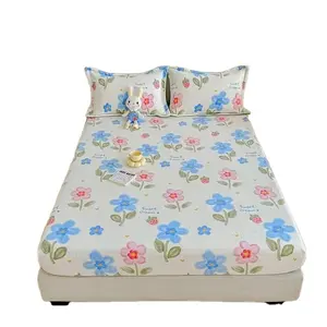 New Product Cotton microfiber PC Printed Fitted Sheet Mattress set Cover Four Corners With Elastic Band Bed Sheet pillowcases