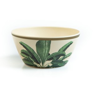 Bol écologique traditionnel en fibre de bambou avec base en liège naturel |   Plateau de table rectangulaire artisanal et durable, diamètre 24 cm, vert - Product Image 1