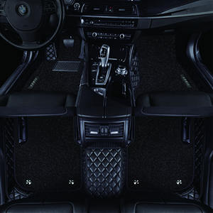 Tapis de sol de voiture de luxe en cuir PU et velours, sur mesure, entièrement couvrants, matelassés losanges, antidérapants, imperméables, OEM ODM - Product Image 1