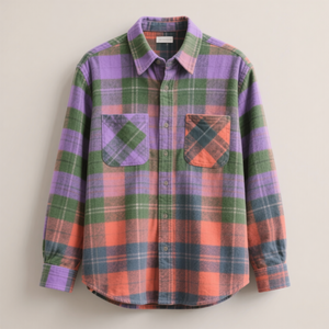 Chemise en flanelle de coton surdimensionnée pour hommes, chemise à carreaux à manches longues personnalisée, chemise décontractée à boutons, fabricant en gros, marque privée - Product Image 6