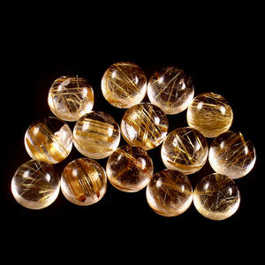 10X10MM AAA + cabujón de cuarzo rutilo dorado Natural Flatback semiprecioso calibrado piedra preciosa suelta 6,5 dureza fabricación de joyas - Product Image 1