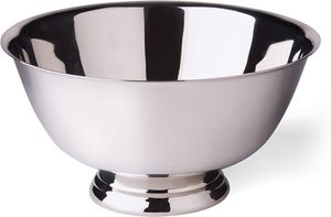 Large Stainless Steel Serving Bowl <b>Brushed</b> Metal Salad Basin Durable Double Wall Soup Bowl forHotel Restaurant Kitchen Tableware - Product Image 4