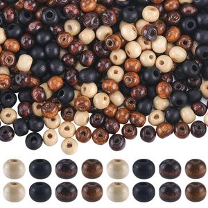 Perles rondes en bois naturel pour la fabrication de bijoux et la décoration DIY - Product Image 1