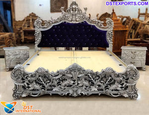 Ensemble de meubles de chambre à coucher en or impérial poli, ensemble de meubles de chambre à coucher de luxe couleur or, ensemble de meubles de chambre à coucher en bois massif taille king - Product Image 6