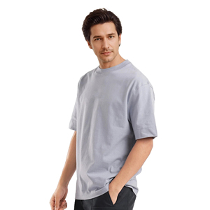 T-shirt décontracté pour homme, coupe ample, en coton et fibre de bambou, épaules tombantes, coupe lourde, style streetwear, personnalisable OEM - Product Image 2