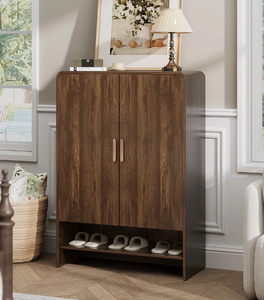 Meuble à chaussures moderne et minimaliste en bois, meuble à chaussures pliable multi-niveaux, étagère à chaussures en bois pour salon - Product Image 4