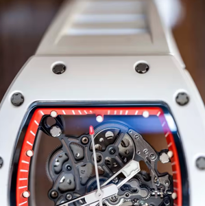 Montre mécanique de luxe pour homme, en céramique blanche, bracelet en caoutchouc, 44 mm, étanche 30 m. - Product Image 2