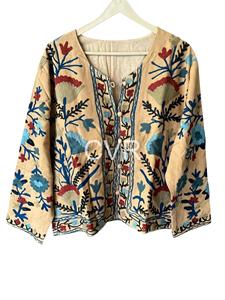 Abrigo Bohemio de Algodón Bordado con Estampado Floral, Manga Larga, Cuello Redondo, Talla Grande, Ropa Casual de Primavera para Mujer - Product Image 3