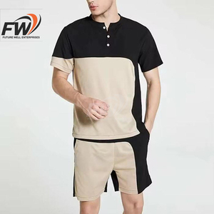 Conjunto de camiseta y pantalones cortos para hombre, conjunto de dos piezas de verano, pantalones cortos deportivos, camiseta gruesa de manga corta con camisetas personalizadas para hombre - Product Image 1