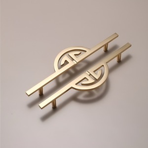 New Chinese Style Zinc Alloy Wardrobe Door Handle <b>Gold</b> Cabinet Long Handle and Knob <b>Drawer</b> <b>Pull</b> Nordic Furniture Handles - Product Image 2