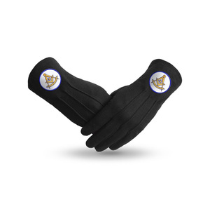 ถุงมือผ้าฝ้ายสีดำ Luxury Past Master Blue Lodge พร้อมลายปักสีทอง - Product Image 1