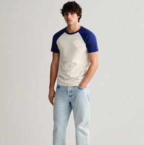 Camiseta de Hombre con Diseño Moderno, Lavada, Casual, con Hombros Caídos, Cuello a Rayas, Sostenible, Suave, Antiencogimiento, Color Personalizado, Venta al Por Mayor - Product Image 2