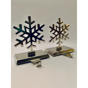 Elegant Modern New Metal <b>Stocking</b> <b>Holder</b> Snowflake Style for Holiday Decor Beautiful Festive Mantle Display Stand Durable Hooks - Product Image 5