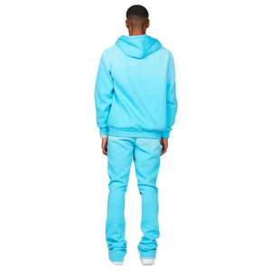 OEM Manufacturer Custom Logo Baggy Stacked Pants Sweat Suit Diamond Rhinestone Flare Sweatpants and Hoodie Sets for <b>Men</b> - Product Image 5