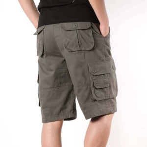 Shorts cargo pour hommes avec logo personnalisé, solides, légers, écologiques, à séchage rapide, en toile, multi-poches, pour le sport, OEM - Product Image 3