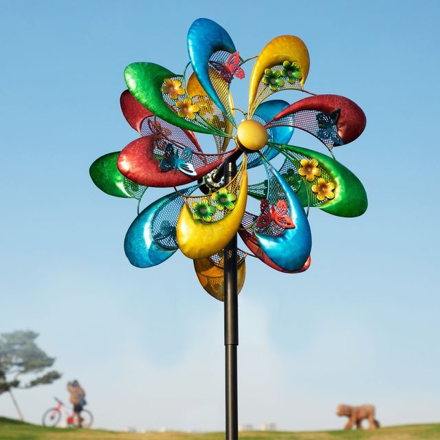 Colorful 360 Degrees Rotating Decorative Windmill for Garden Ornaments for Backyard Decoration