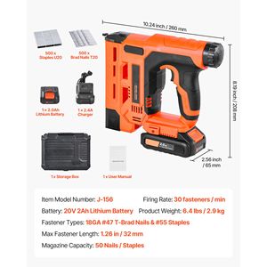 Chiodatrice a Batteria 20V 2 in 1 per Chiodi e Graffette da 18 Gauge e 1 1/4 Pollici, Include 500 Graffette e Chiodi in Acciaio, Doppia Alimentazione a Batteria - Product Image 4