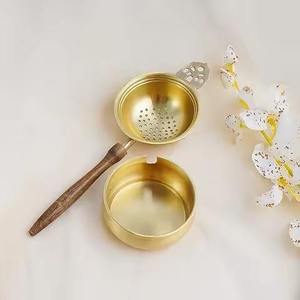 Premium Brass Tea & <b>Coffee</b> Mesh Strainer Durable Handcrafted Metal <b>Filter</b> for <b>Coffee</b> Herbal Flatware & Drink Tea <b>Coffee</b> Powder - Product Image 1