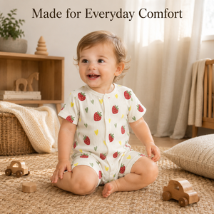 Combinaison pour bébé en bambou respirant |   Combinaison bébé légère unisexe à fermeture par boutons pression, design personnalisé pour nouveau-né - Product Image 2