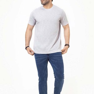 Camiseta 100% algodón para hombre, corte holgado, la mejor calidad, muy vendida, color gris jaspeado, cuello redondo, manga corta, talla grande. - Product Image 5
