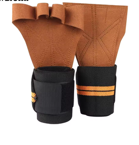 Half Finger Weight Lifting Gloves Leather Palm Adjustable Wrist Strap Gym Workout Gloves Unisex Three Colors Available - Product Image 1