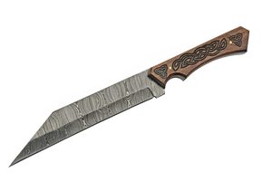 Couteau Viking Damas de 12 pouces - Couteau de camping avec manche gravé, lame pleine longueur et étui pour le camping et les activités de plein air pour hommes - Product Image 6
