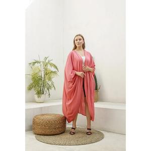 Womens Pink Batwing <b>Kaftan</b> <b>Dress</b> Loose Flowing Maxi Cover Up Lounge Wear - Product Image 1