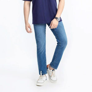 Jeans pour hommes, pantalon en denim, coupe slim, coupe droite, coupe régulière, pantalon long, jean confortable, logo personnalisé OEM - Product Image 1