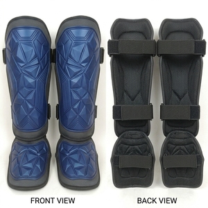 Protège-tibias légers unisexes professionnels en PU noir avec fermeture auto-agrippante élastique pour la boxe adulte - Product Image 2