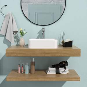 Modern White <b>Porcelain</b> Ceramic Rectangle Bathroom <b>Sink</b> Faucet Combo 19x15in Art Basin & Chrome Single Lever Faucet - Product Image 3