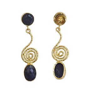 Lightweight long <b>dangle</b> drop <b>gold</b> plated <b>earrings</b> handmade fashion jewelry - Product Image 5