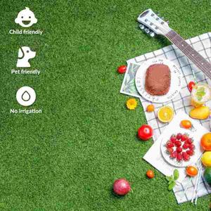 Tappeto Erboso Sintetico Realistico 65x3ft Altezza Lame 3/8" per Interni ed Esterni Giardino Prato Paesaggistico in PE - Product Image 6
