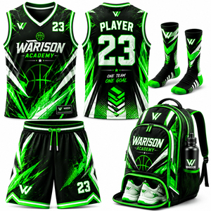 Custom Blue Black Basketball Uniform Set Sublimated Team Jersey Shorts Sports Kit With Socks Backpack And Water Bottle - Product Image 6